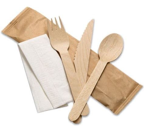 Wooden Cutlery Pack (Napkin, Fork, Knife, Spoon)