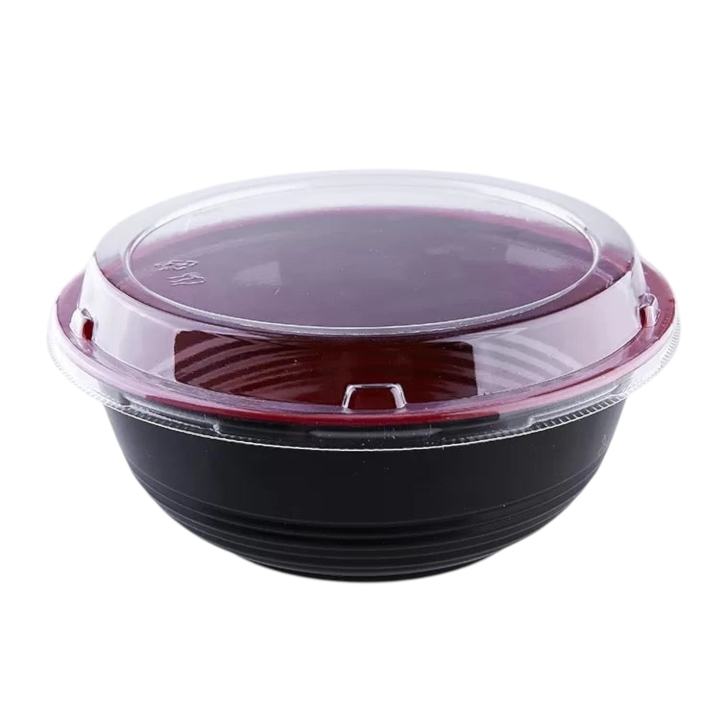 Microwavable Red & Black Bowl/Lid 1000ml/32oz