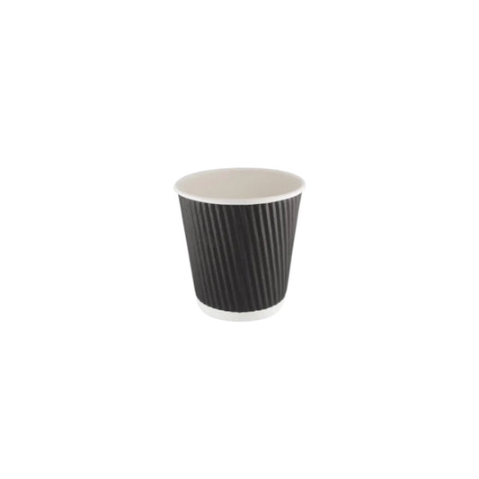 Ripple Black Paper Cup 4oz