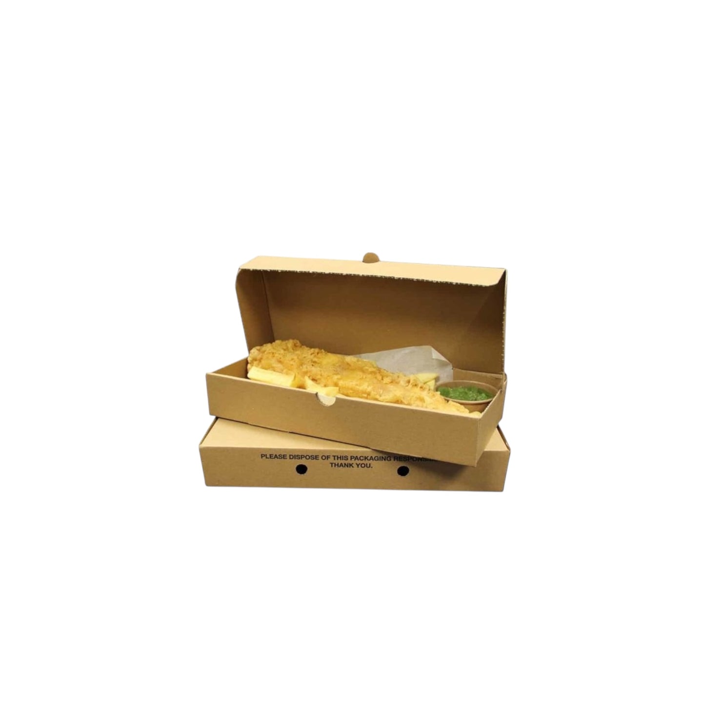 Brown Corrugated Fish & Chips Boxes Large