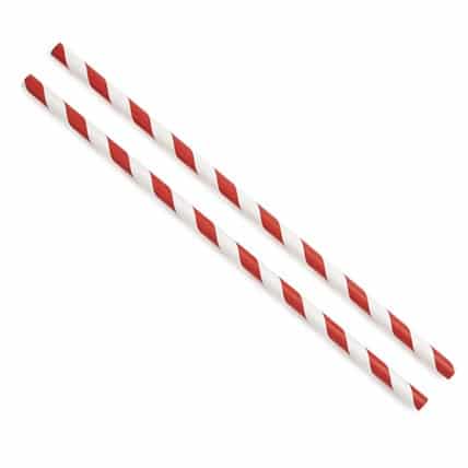 Red & White Paper Straws 200x6mm